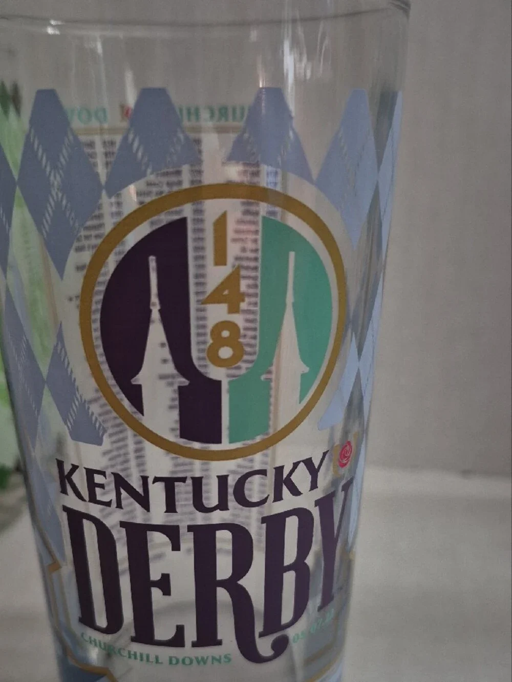Kentucky Derby Glassses Set Of 4. 139th 141th 142th & 148th.